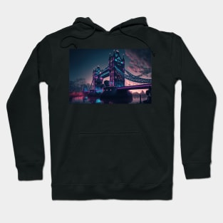 Tower Bridge Cyberpunk style Hoodie